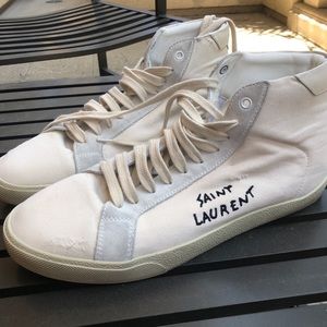 Saint Laurent high top white sneakers (11)
